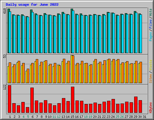 Daily usage for June 2022