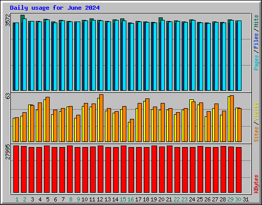 Daily usage for June 2024