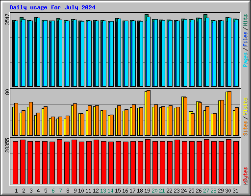 Daily usage for July 2024