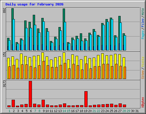 Daily usage for February 2026