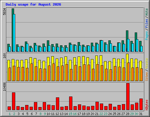 Daily usage for August 2026