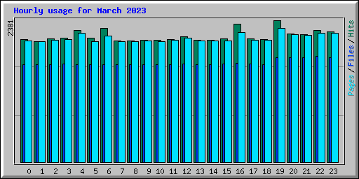 Hourly usage for March 2023