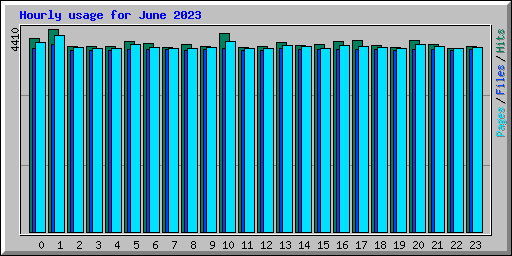 Hourly usage for June 2023