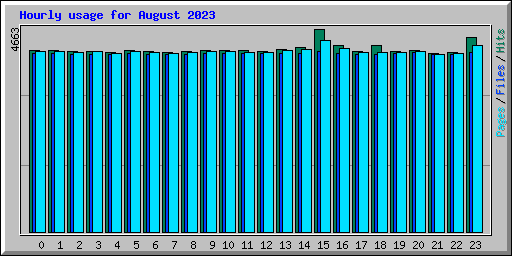 Hourly usage for August 2023