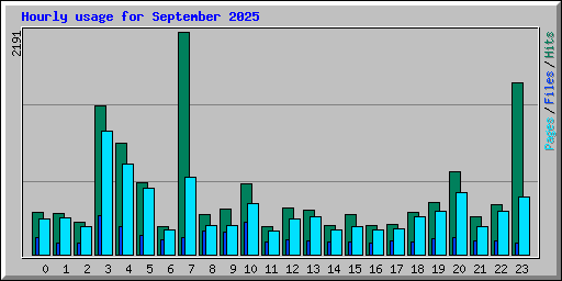 Hourly usage for September 2025